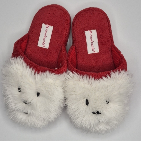 American Girl Red and White Kids Slippers - Picture 2 of 5